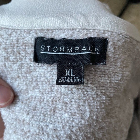 Stormpack XL sweater quarter zip with fleece interior and heathered beige color - Picture 5 of 6
